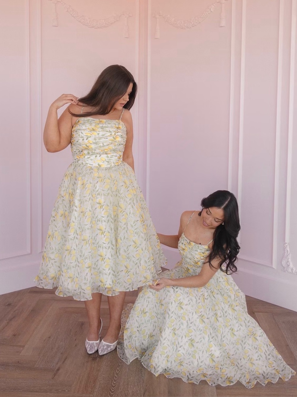 JessaKae Sweet Bee Floral Midi Dress Smocked Cottagecore Romantic Size 14 NWT